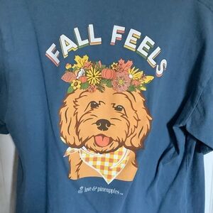 Love & Pineapples Blue 'Fall Feels' Dog Graphic Tee
